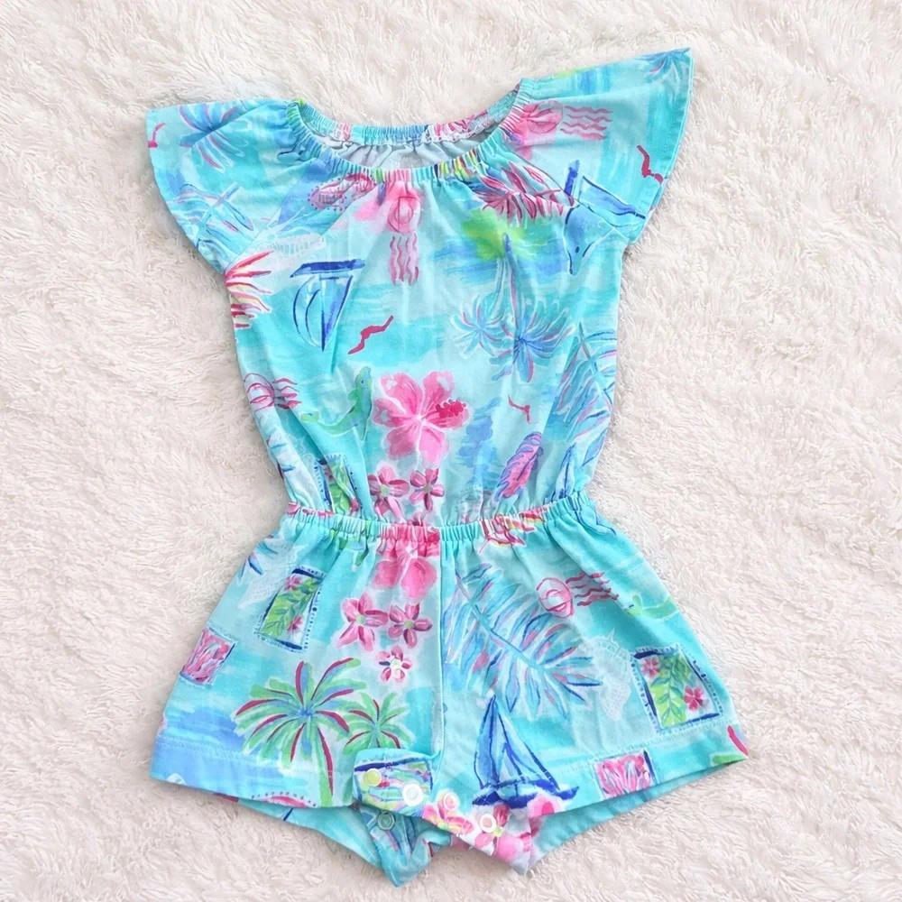 The Children’s Place Tropical Print Baby Romper 12–18M Summer One Piece